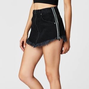 Carmar denim black zip skirt